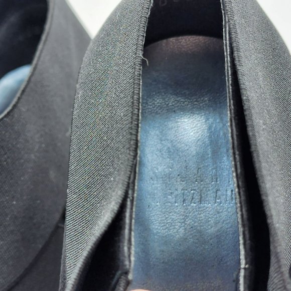 Stuart Weitzman Kilgore Ankle Boots 10 Black Suede Elastic Band Platform Pull On - Picture 9 of 13